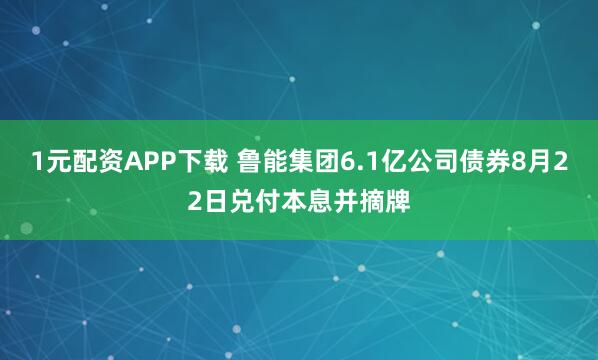 1元配资APP下载 鲁能集团6.1亿公司债券8月22日兑付本息并摘牌